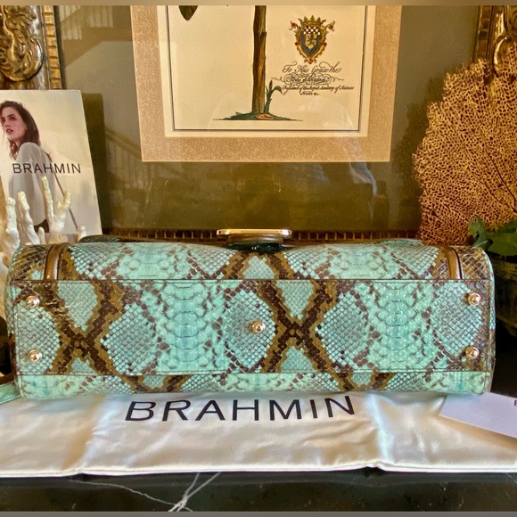 5⭐️SELLER! BRAHMIN 
NWT ($415)🌵Turquoise Stone Tecoma Dayan Satchel MAGNIFICENT! - Picture 11 of 14